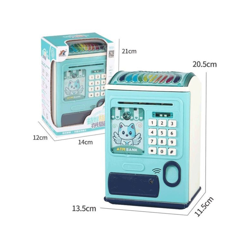 Kids ATM Bank Toy - Electronic Piggy Bank with Fingerprint & Password Security