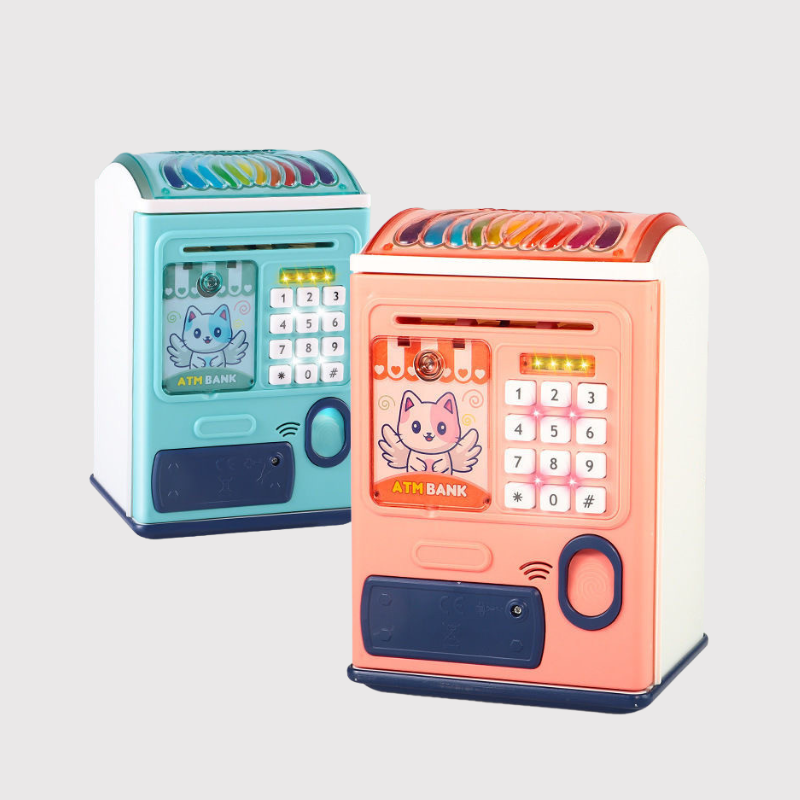 Kids ATM Bank Toy - Electronic Piggy Bank with Fingerprint & Password Security