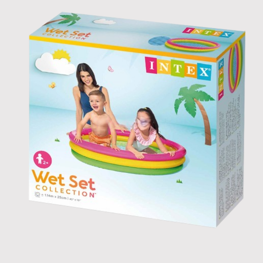 Intex Wet Set Collection Kids Pool – 3-Ring Inflatable Pool (4 Feet x 10") | Age 2+