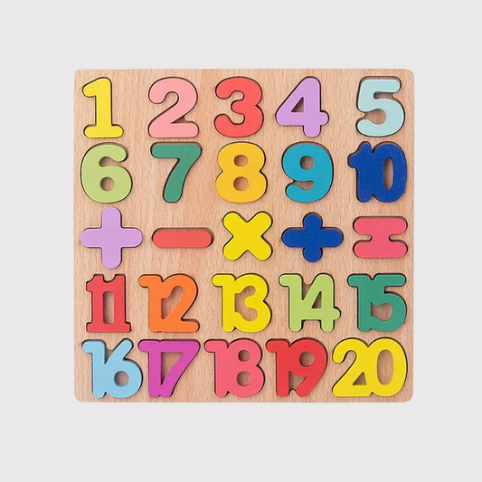 Wooden Number & Math Symbols Puzzle | 1-20 Learning Toy