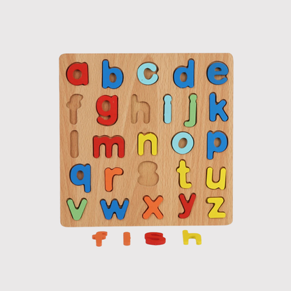 Wooden Lowercase Alphabet Puzzle | Small Letters Learning Toy