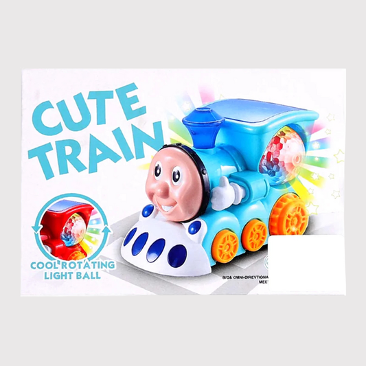 Cute Train Toy with Rotating Light Ball - Musical Bump & Go Train for Kids