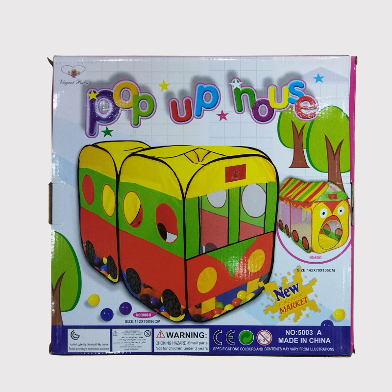 Pop-Up House Tent Toy | Kids Play Tent Bus Design
