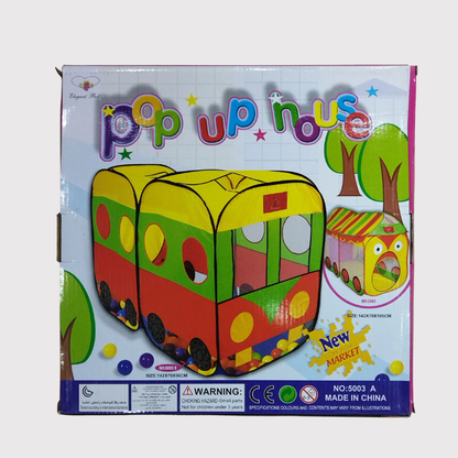 Pop-Up House Tent Toy | Kids Play Tent Bus Design
