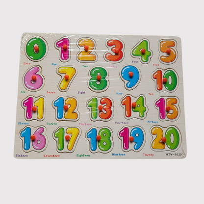 Wooden Number Puzzle 0-20 | Educational Learning Toy for Kids