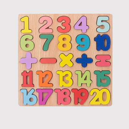 Wooden Number & Math Symbols Puzzle | 1-20 Learning Toy