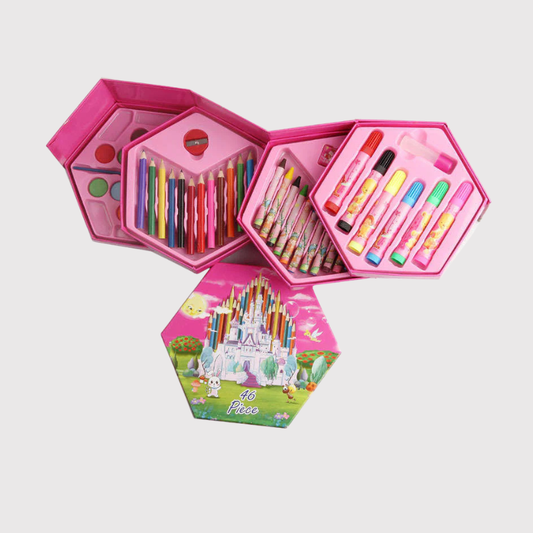 46 Piece Colour Kit for Kids - Space Theme Art Set | Drawing & Colouring Supplies