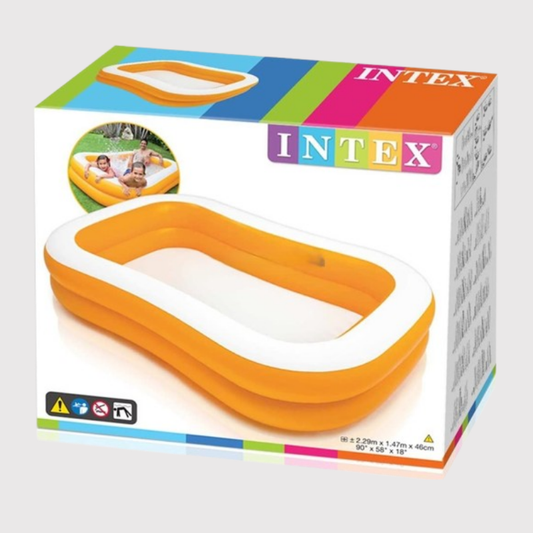 Intex Mandarin Family Pool – Large Inflatable Rectangular Pool | (7.5 Feet x 5 Feet x 18")
