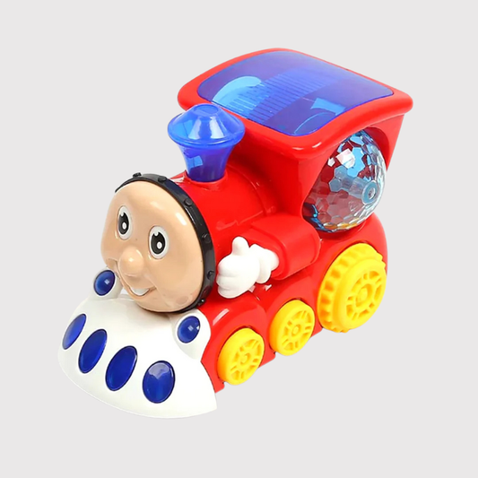 Cute Train Toy with Rotating Light Ball - Musical Bump & Go Train for Kids