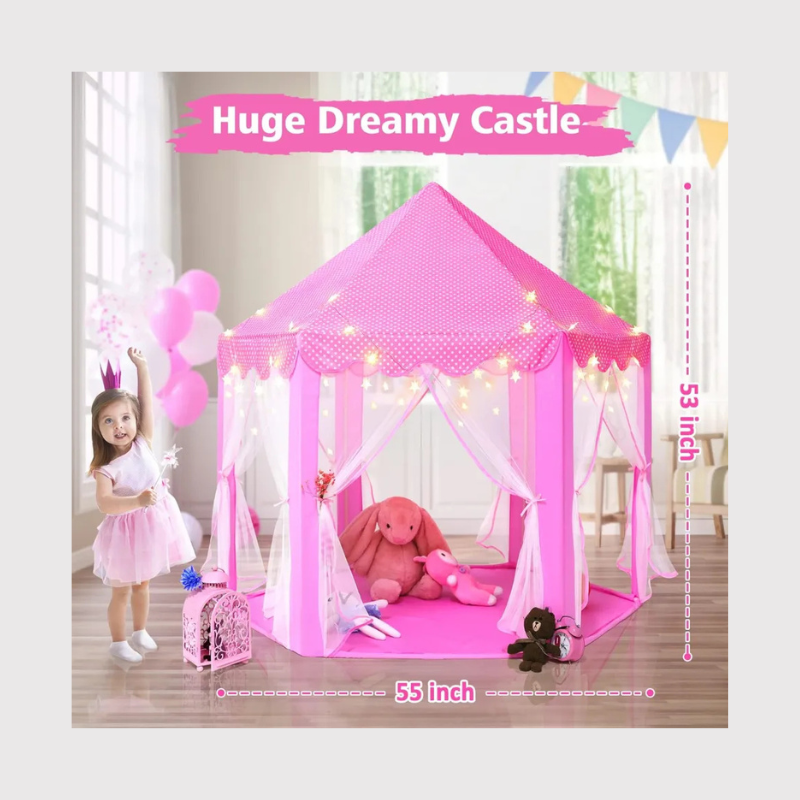 Pink Princess Castle Tent for Kids
