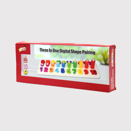 3 in 1 Digital Shape Pairing Toy - Numbers, Shapes & Colours Learning Set for Kids