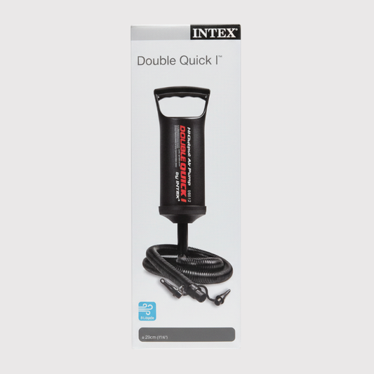 INTEX Double Quick I Hi-Output Hand Air Pump – Inflator with Hose & Nozzles